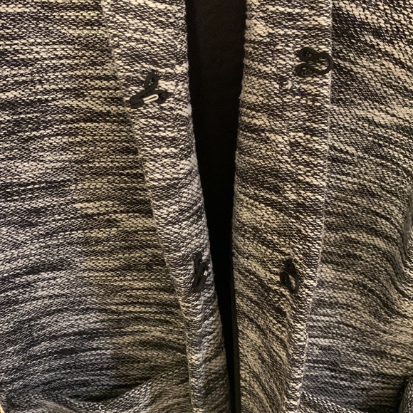 Banana Republic Sweater Jacket, size S, Gray Tweed Scuba Knit Long Sleeve - Picture 8 of 9